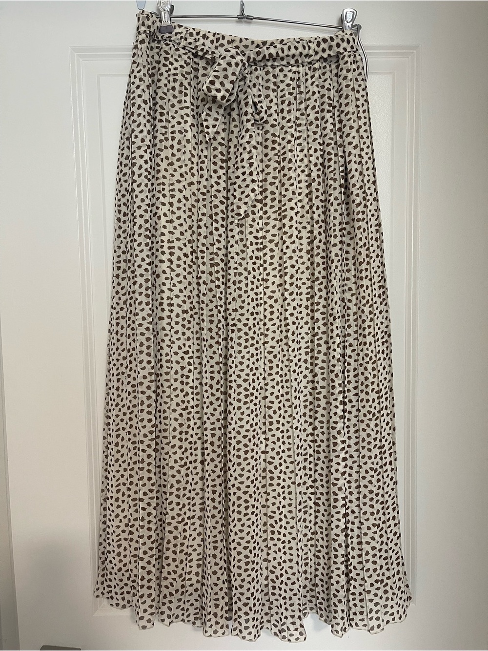Joie Cream Maxi Skirt with Brown Spot Print